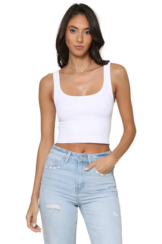 Chevron Ribbed Crop Top sold by Mixology
