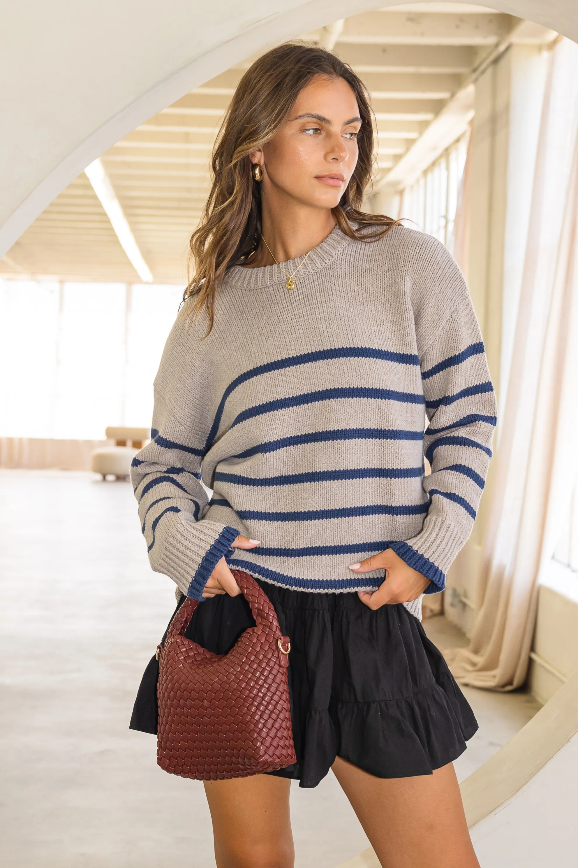 Boyfriend Stripe Sweater sold by Mixology