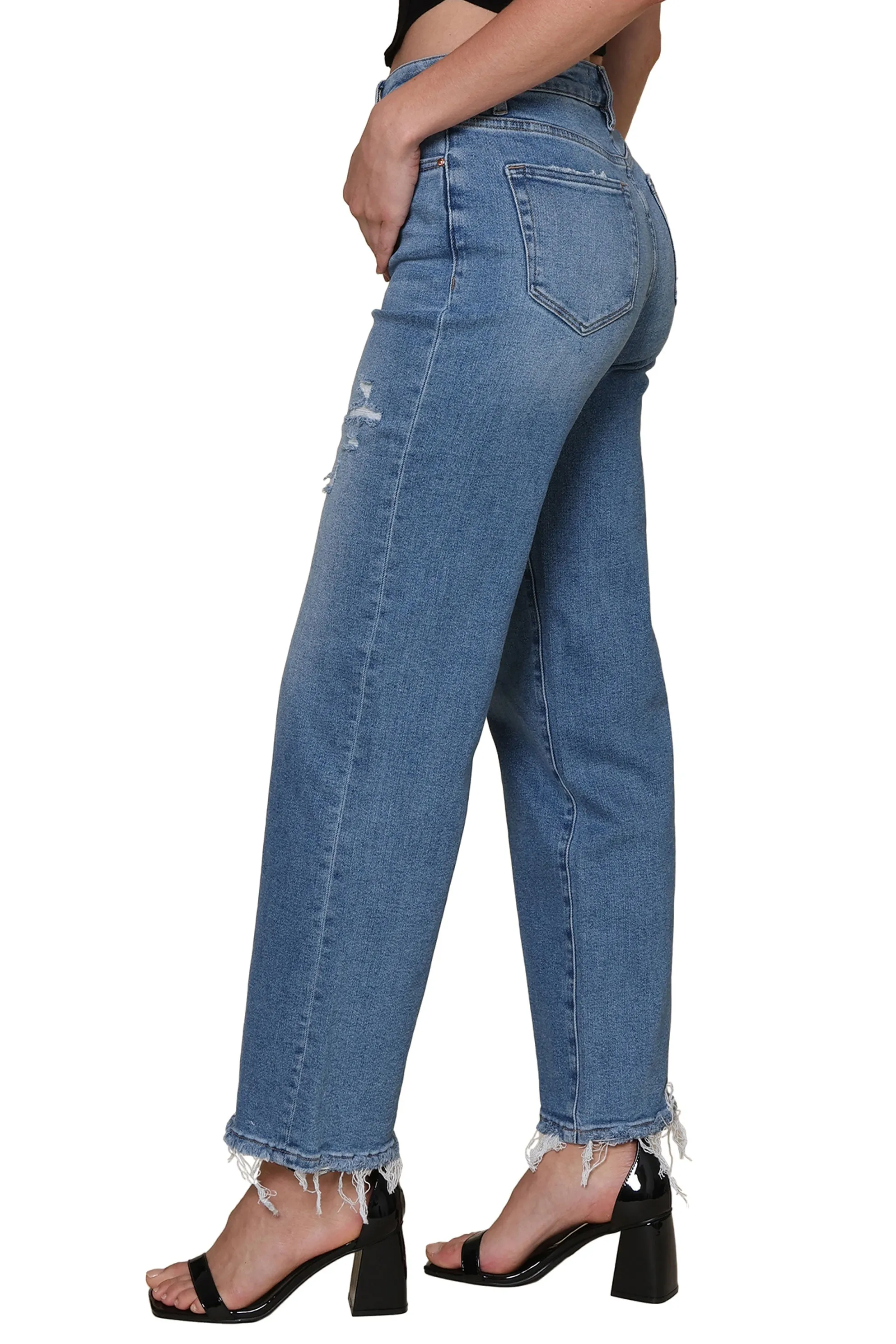 Stretch Super High Rise Wide Leg Jeans sold by Mixology product image thumbnail 2