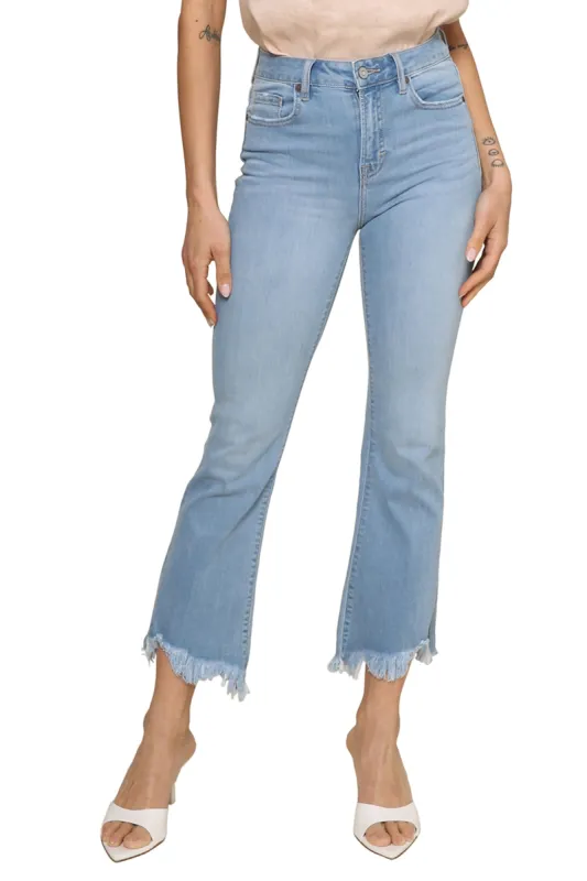 Happi Crop Flare With Fray Hem Jeans sold by Mixology
