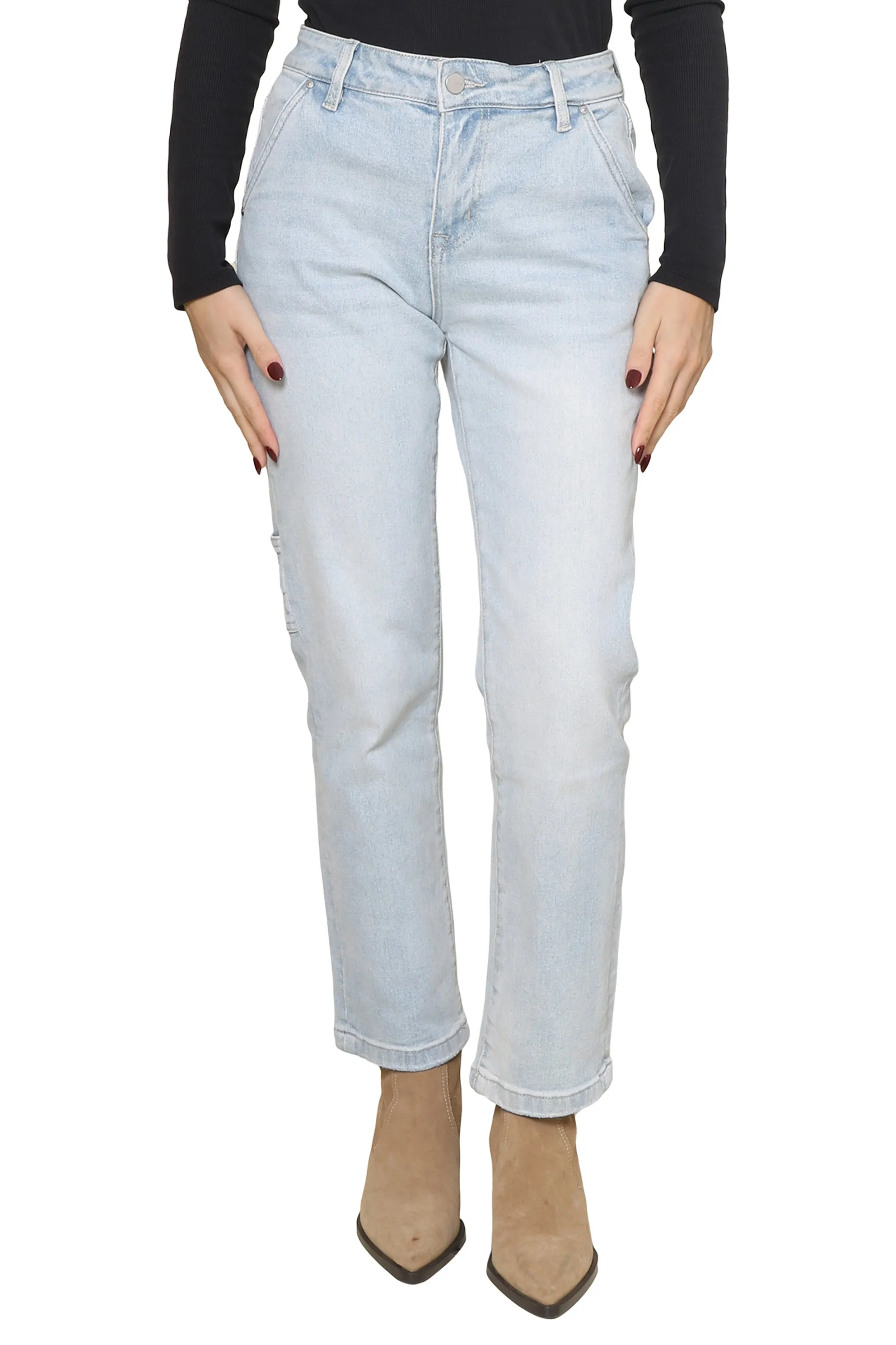 High Rise Utility Straight Crop sold by Mixology