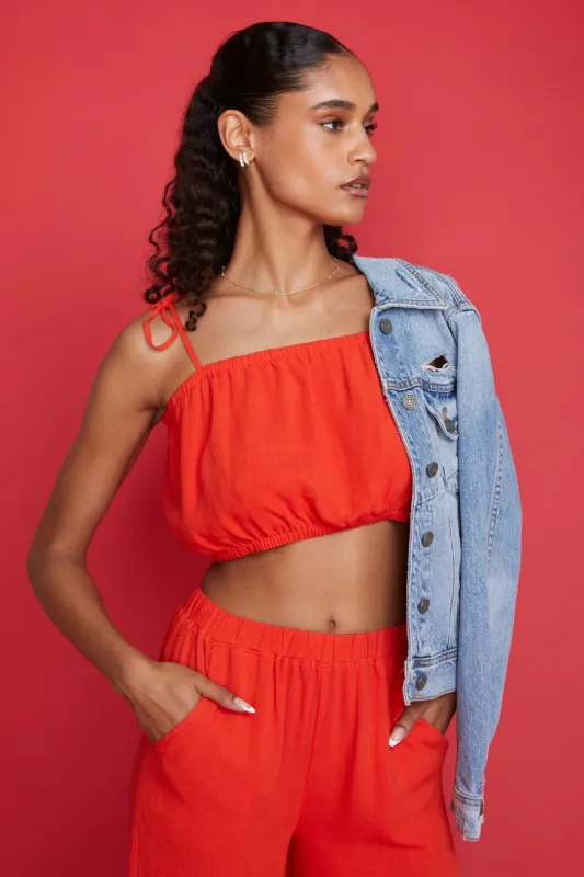 Fierce Linen Bandeau Top sold by Mixology