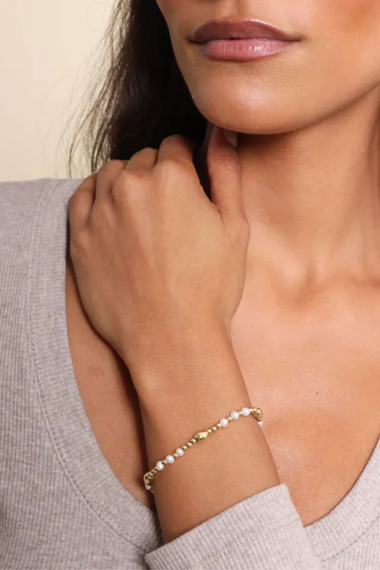 Kerri Bead And Pearl Bracelet made by Mixology