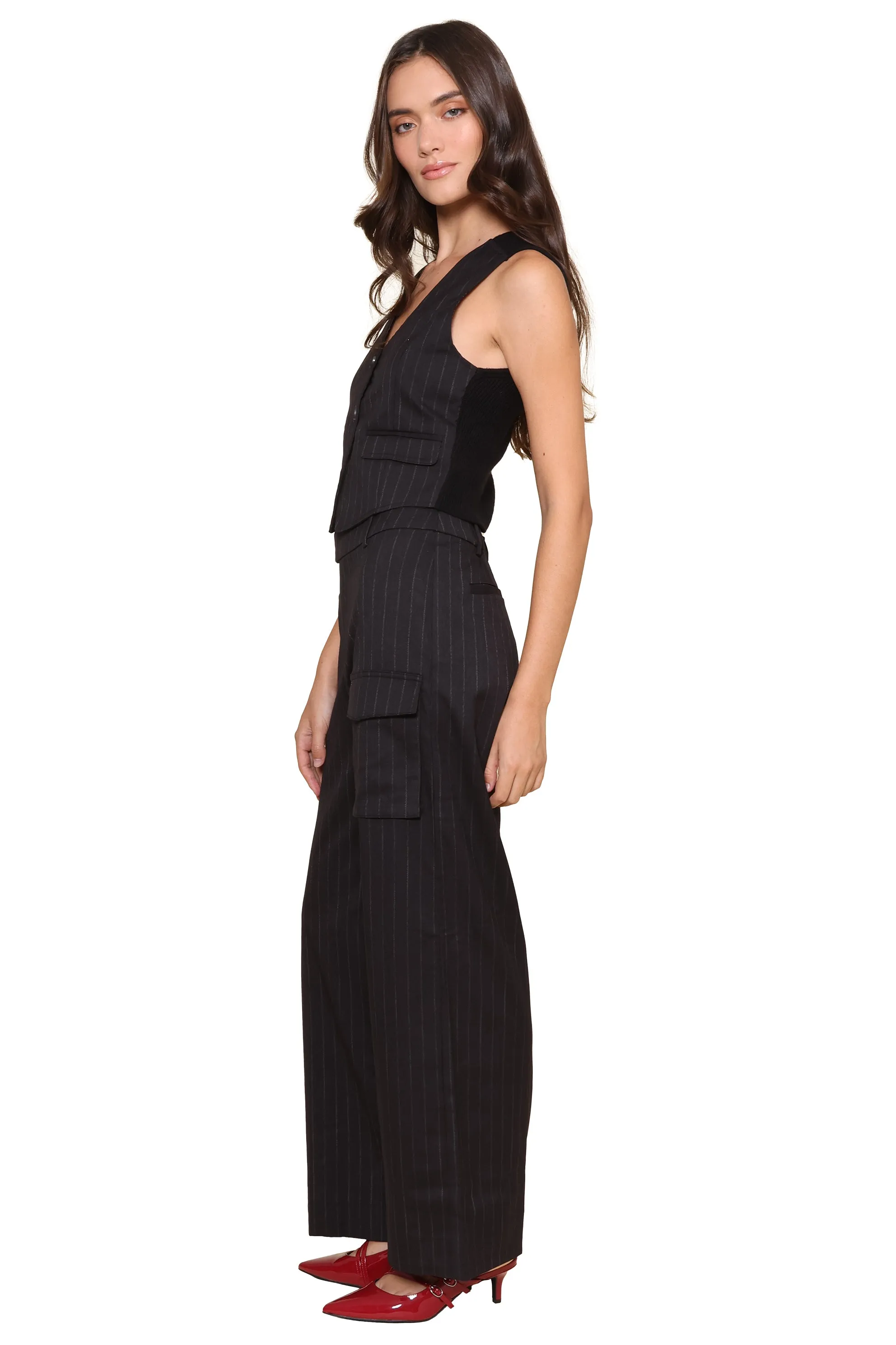 Olivia Pinstripe Vest sold by Mixology product image thumbnail 3