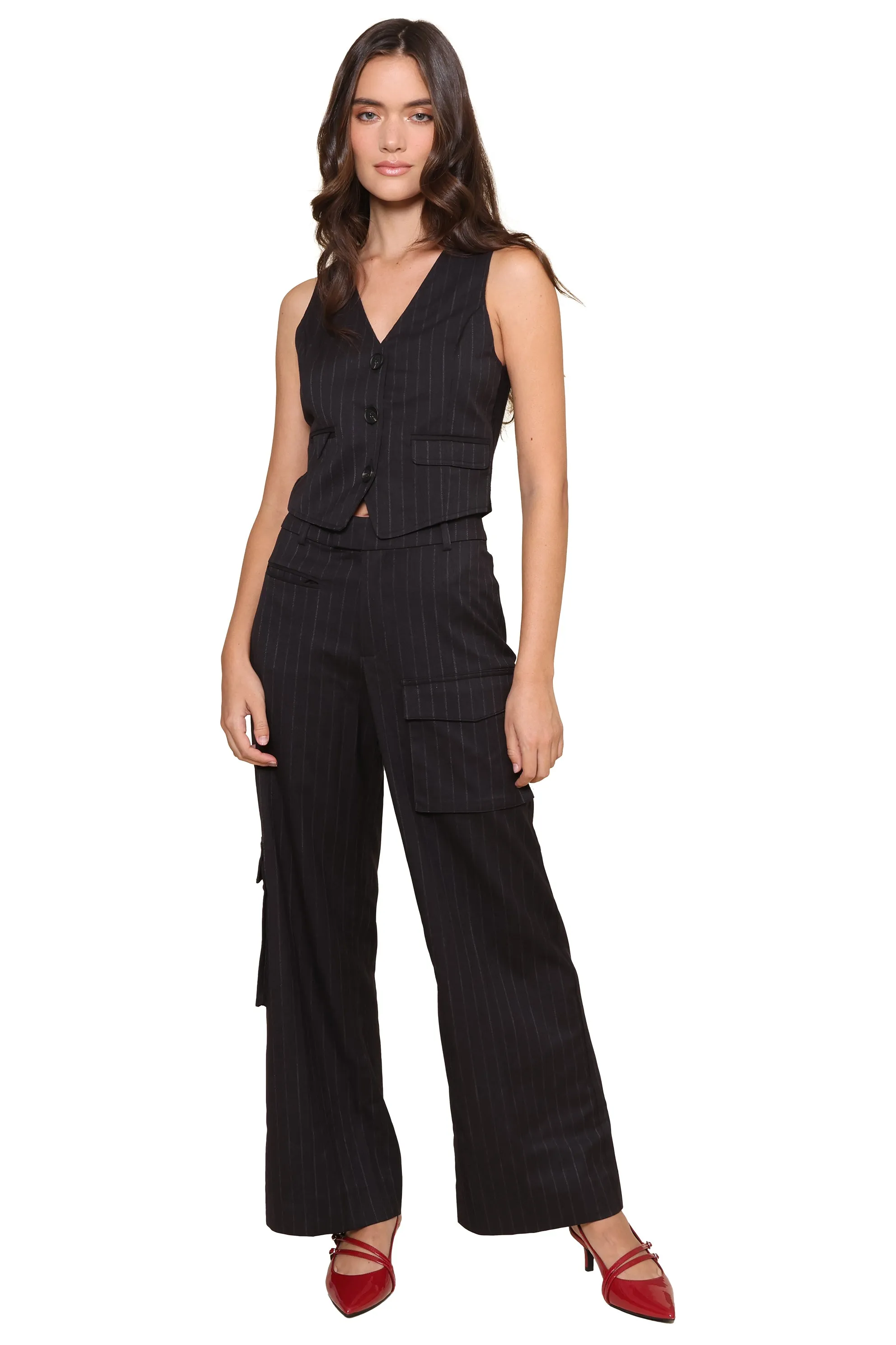 Olivia Pinstripe Vest sold by Mixology product image thumbnail 2