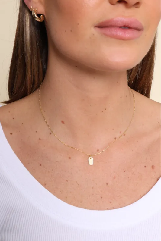 Olga Mini Dog Tag with CZ sold by Mixology