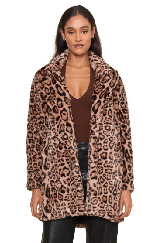 Adriana Leopard Faux Fur Jacket sold by Mixology
