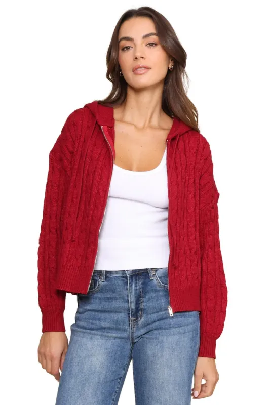 Chalet Cable Zip Up Sweater sold by Mixology