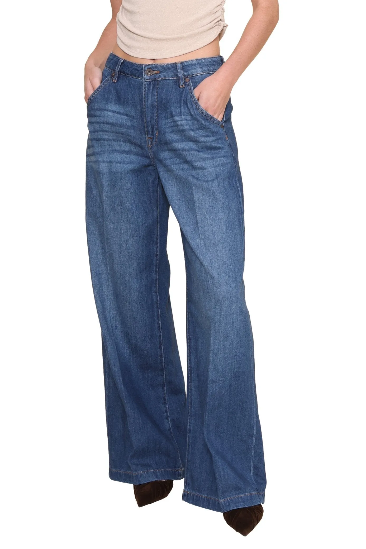 The Dark Nori Trouser Wide Leg sold by Mixology