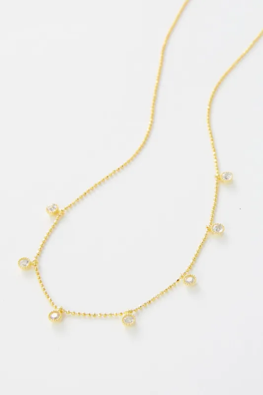 Glenda Hanging Bezel Necklace sold by Mixology