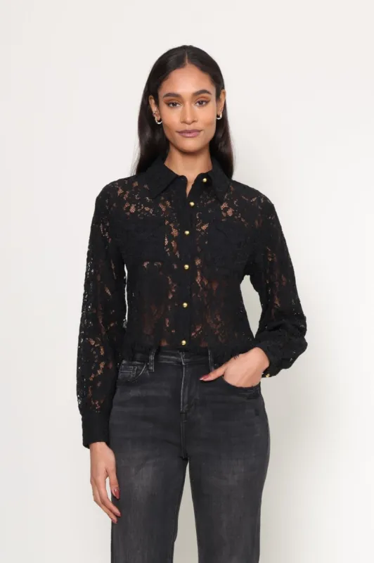 Liliana Long Sleeve Lace Top sold by Mixology