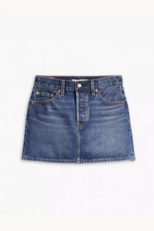Icon Denim Mini Skirt Lost Peace Of Mind sold by Mixology