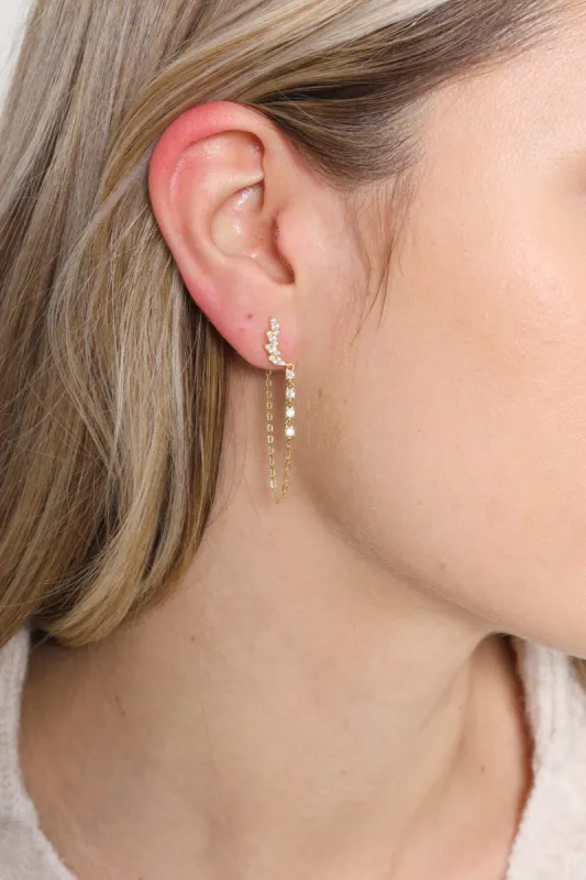 Maeve Bezel Chain Earring sold by Mixology