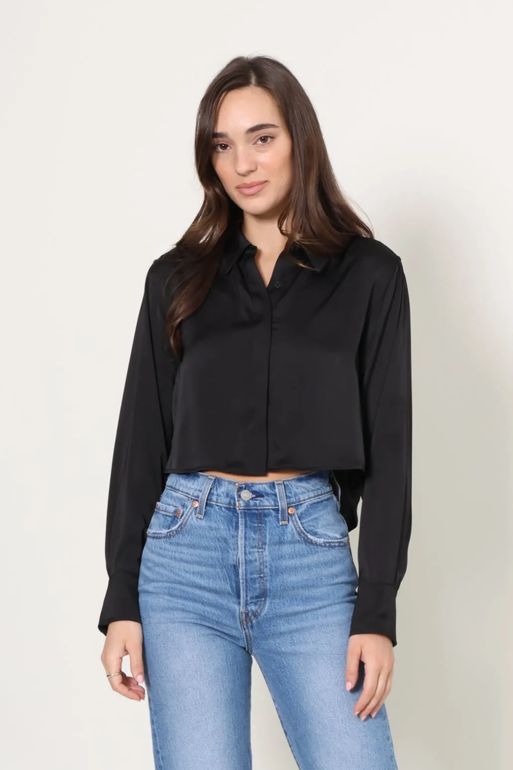 High Low Satin Shirt sold by Mixology product image thumbnail 2