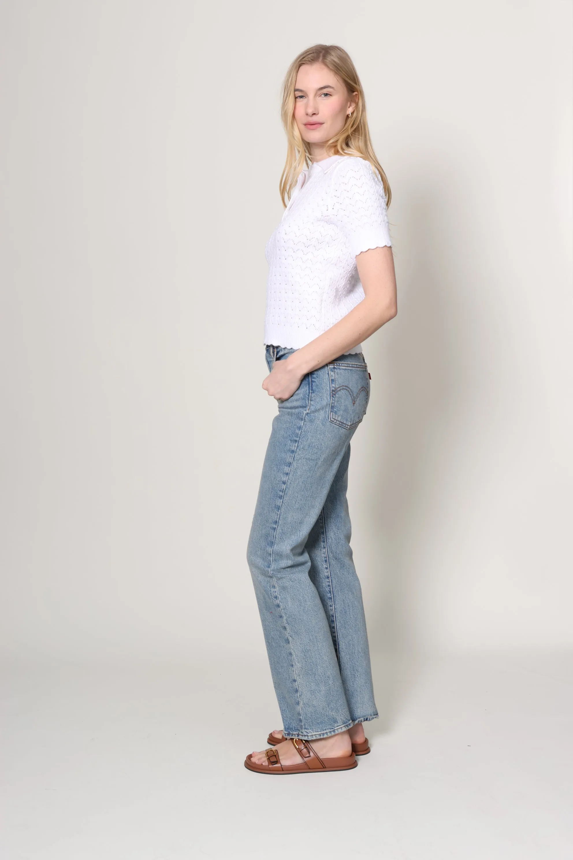 Open Stitch Polo Sweater sold by Mixology product image thumbnail 3