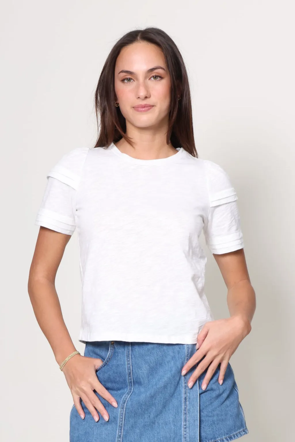 Ruffle Sleeve T Shirt sold by Mixology