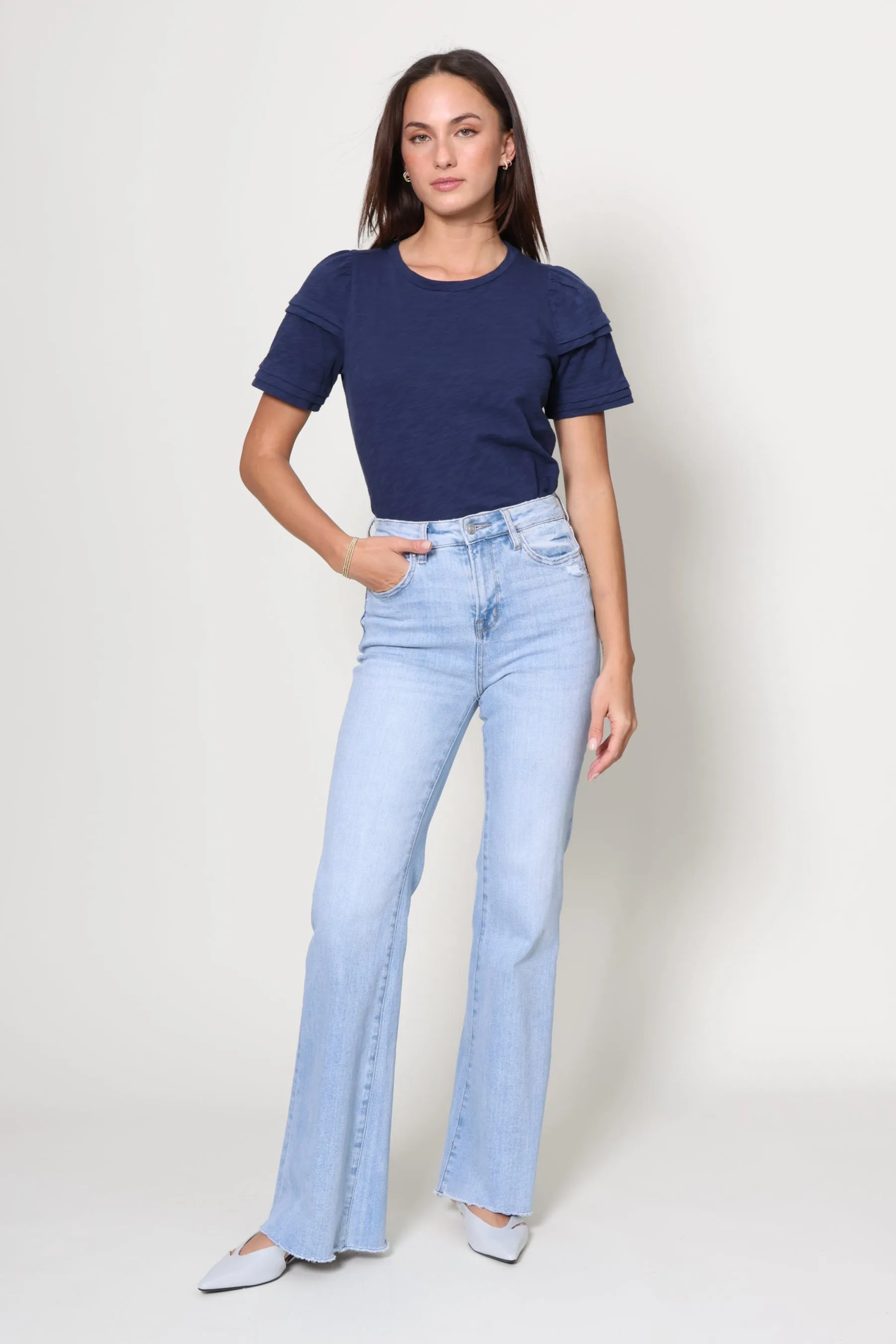 Ruffle Sleeve T Shirt sold by Mixology product image thumbnail 3