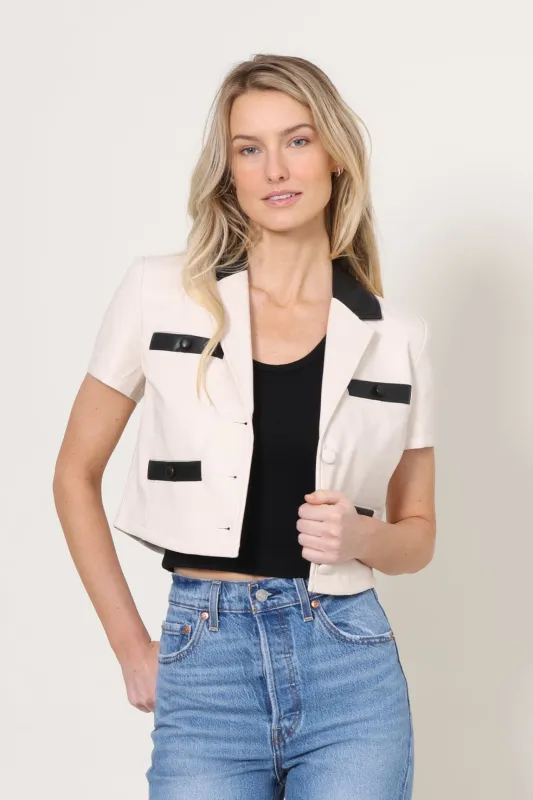 Shiller Short Sleeve Leather Jacket sold by Mixology