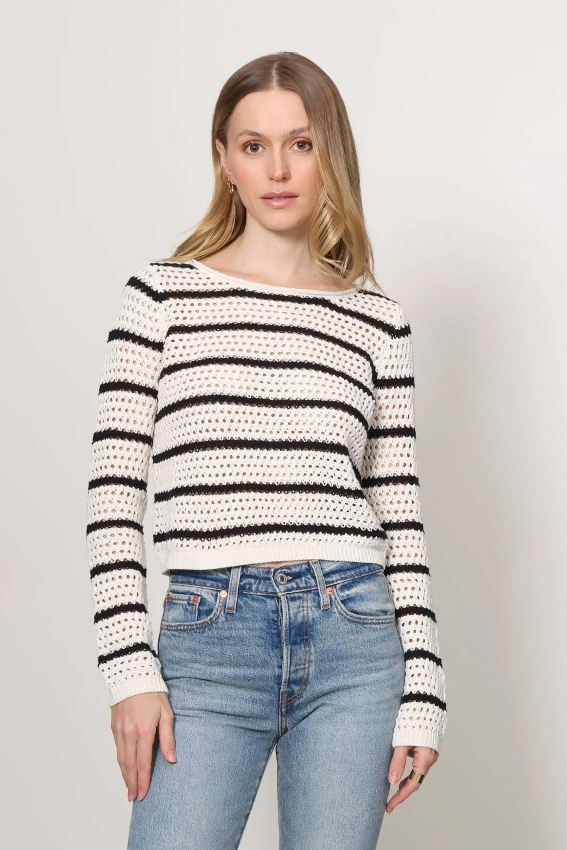 Kit Stripe Crochet Sweater sold by Mixology