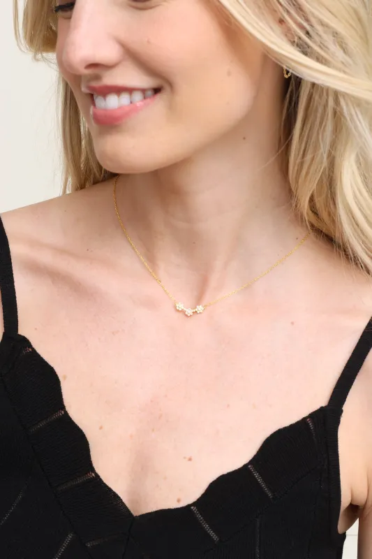 Felice Triple Flower Necklace sold by Mixology
