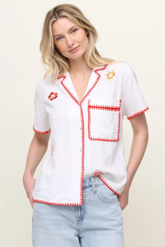 Island Embroidered Button Down sold by Mixology
