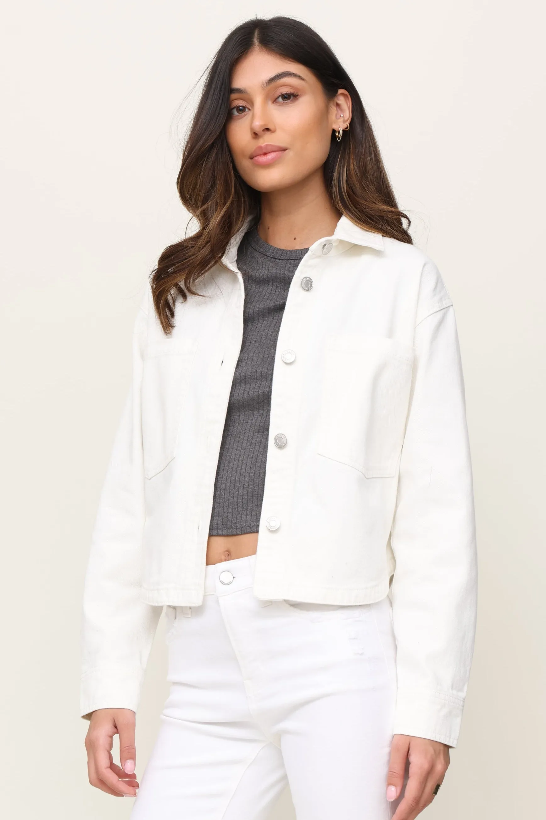 All Day White Denim Jacket sold by Mixology