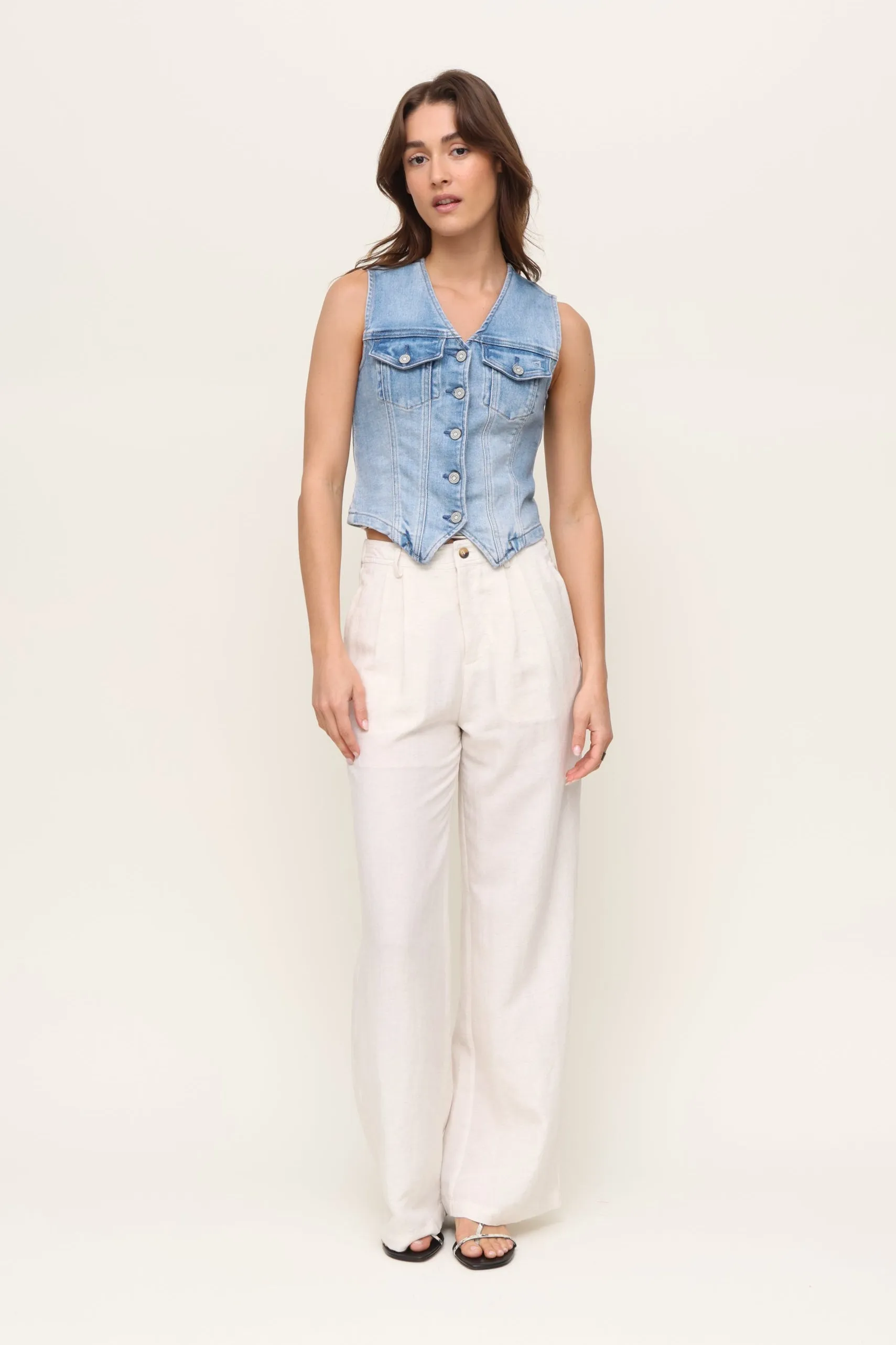 Light Wash Denim Vest sold by Mixology product image thumbnail 2