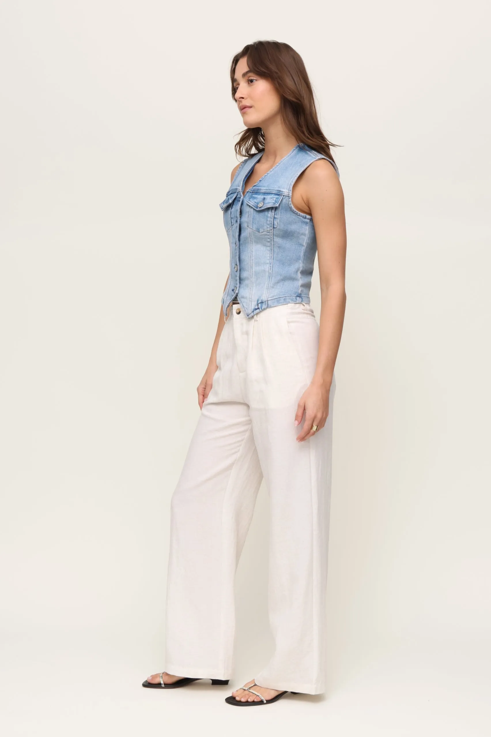 Light Wash Denim Vest sold by Mixology product image thumbnail 3