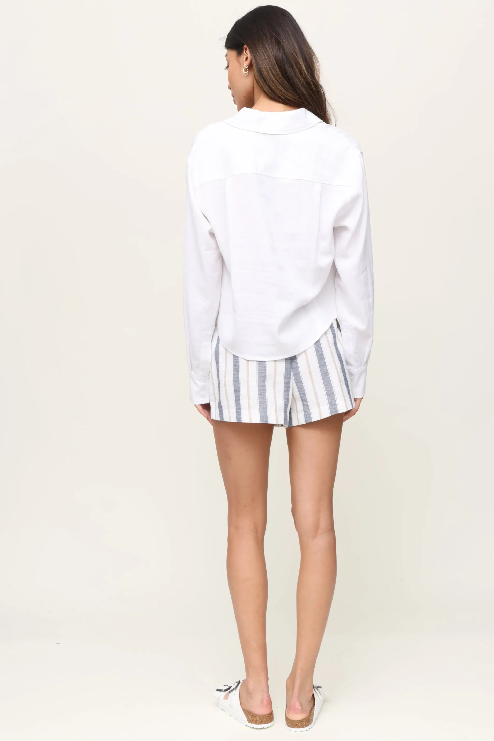 Dune Stripe Linen Shorts sold by Mixology product image thumbnail 4