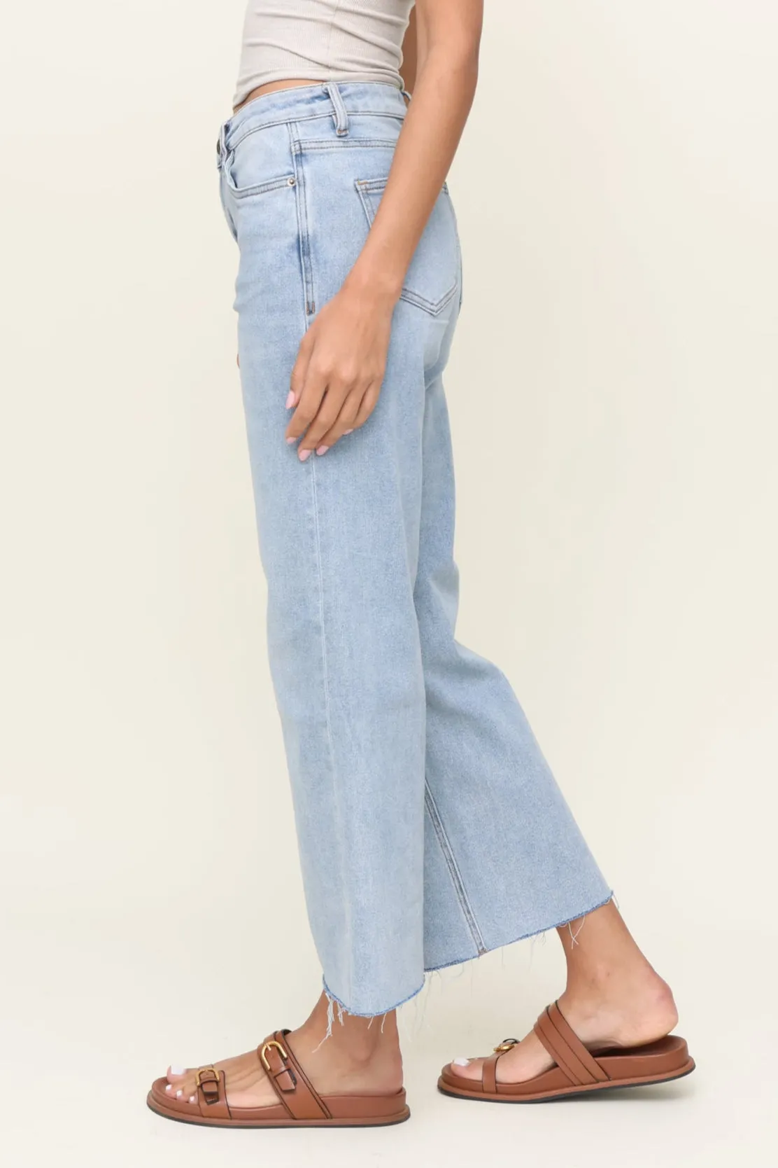 High Rise Wide Leg Raw Hem sold by Mixology product image thumbnail 3