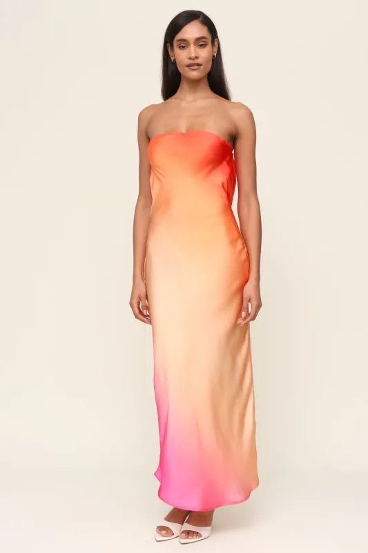 Sunset Drift Strapless Dress sold by Mixology