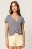 Rosie Linen Jersey V-Neck Tee sold by Mixology