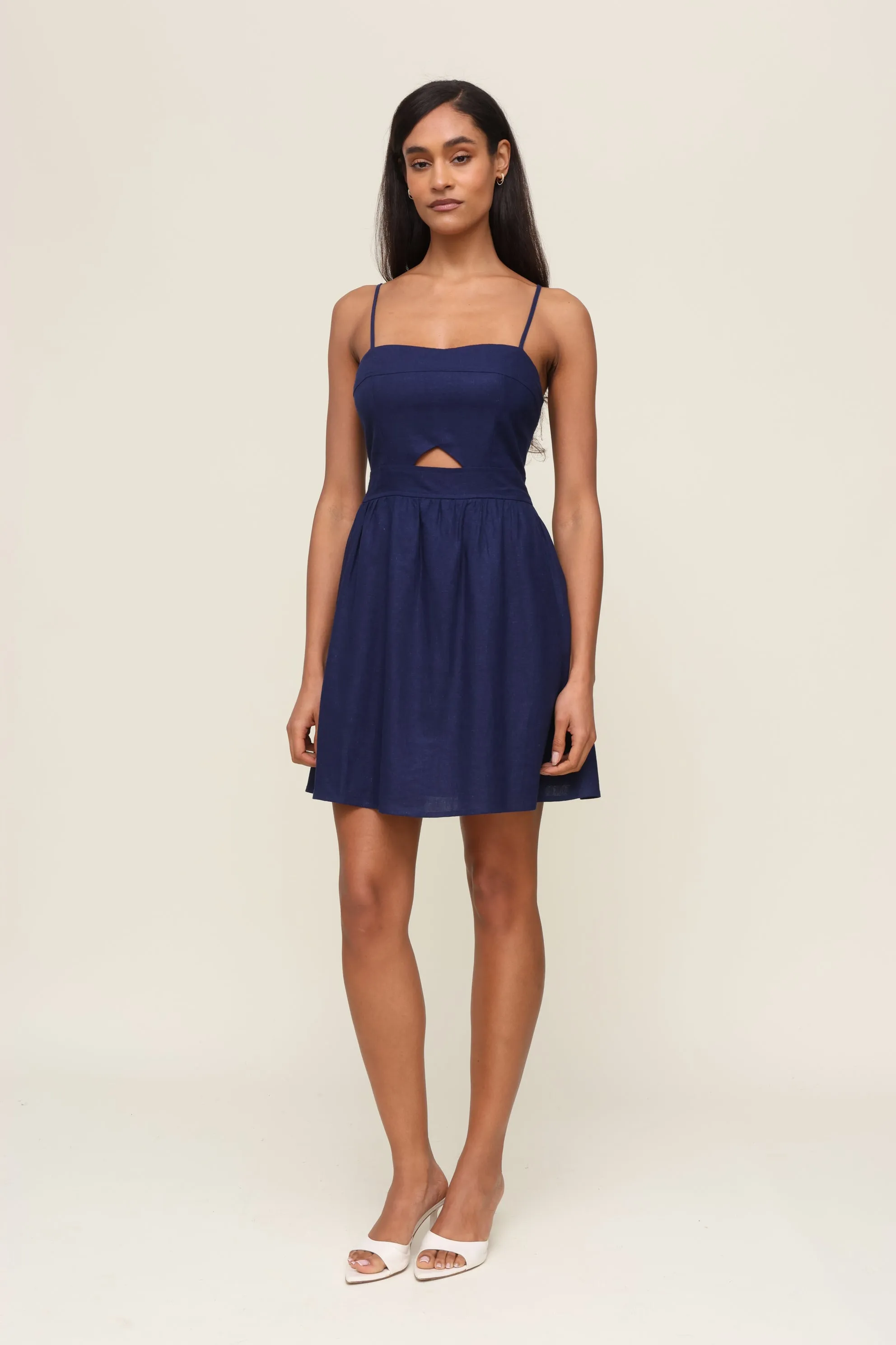 The Abby Linen Mini Dress sold by Mixology