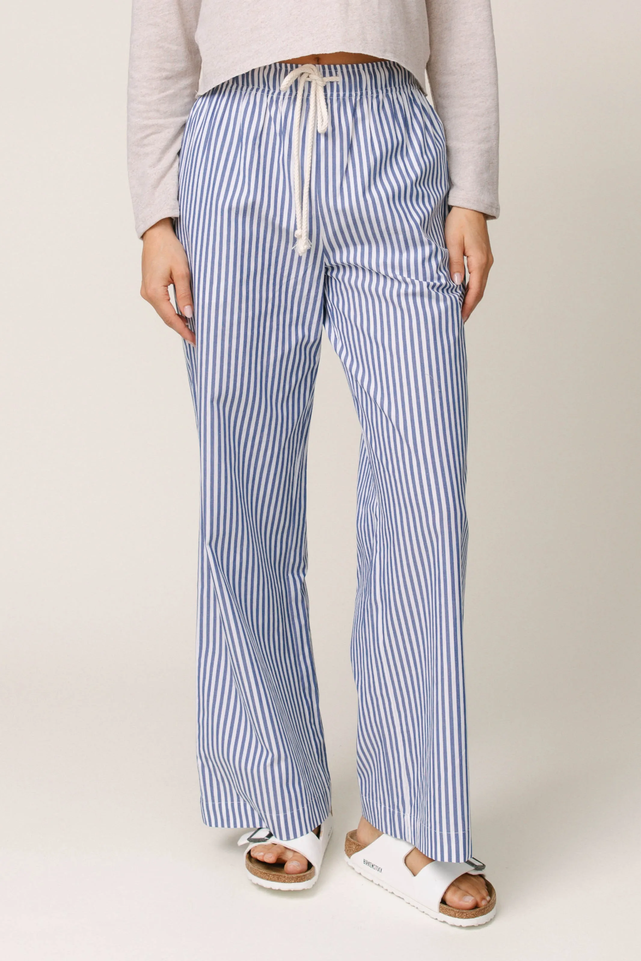 Andi Cotton Poplin Stripe Pant sold by Mixology