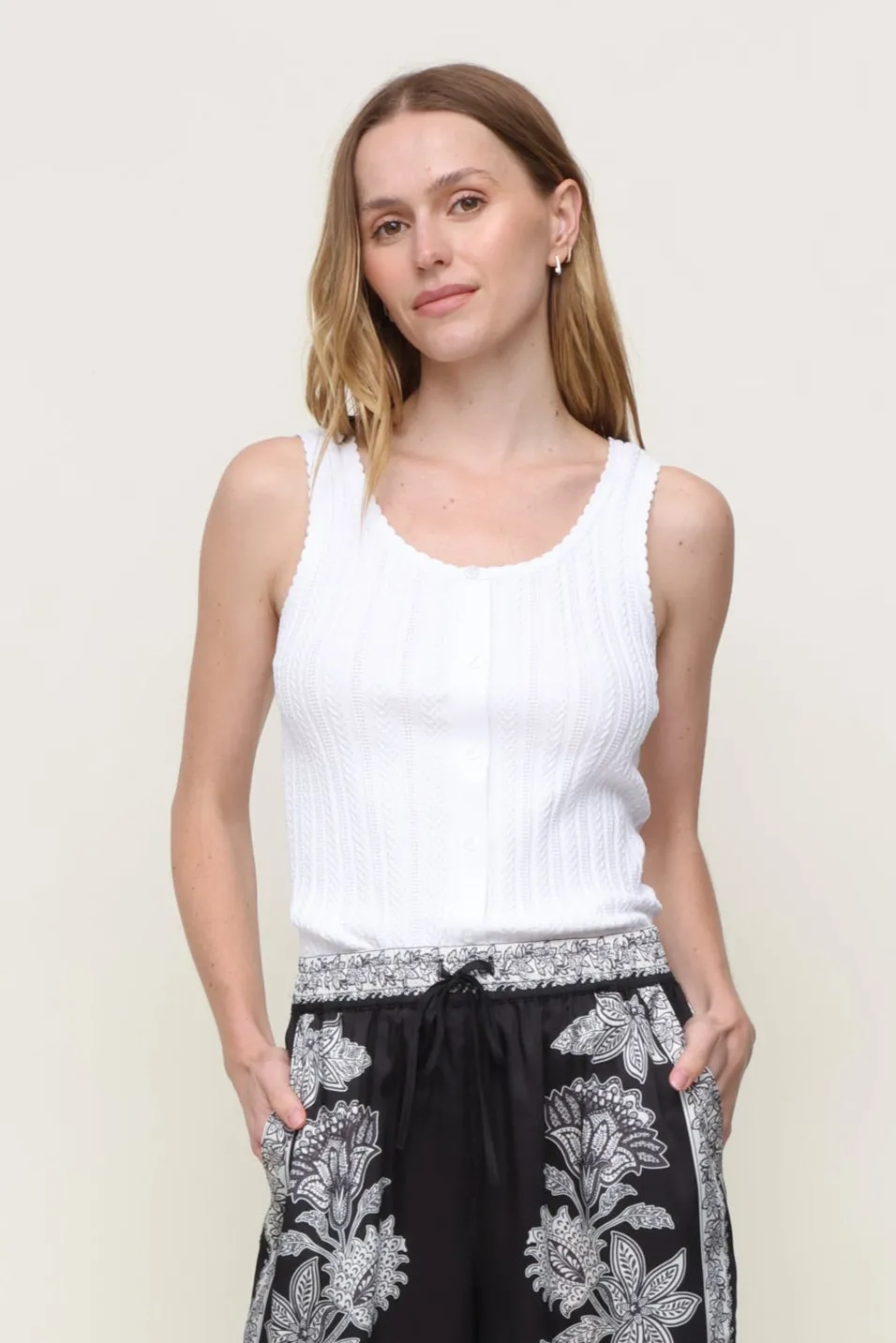 Henley Knit Tank sold by Mixology product image thumbnail 2