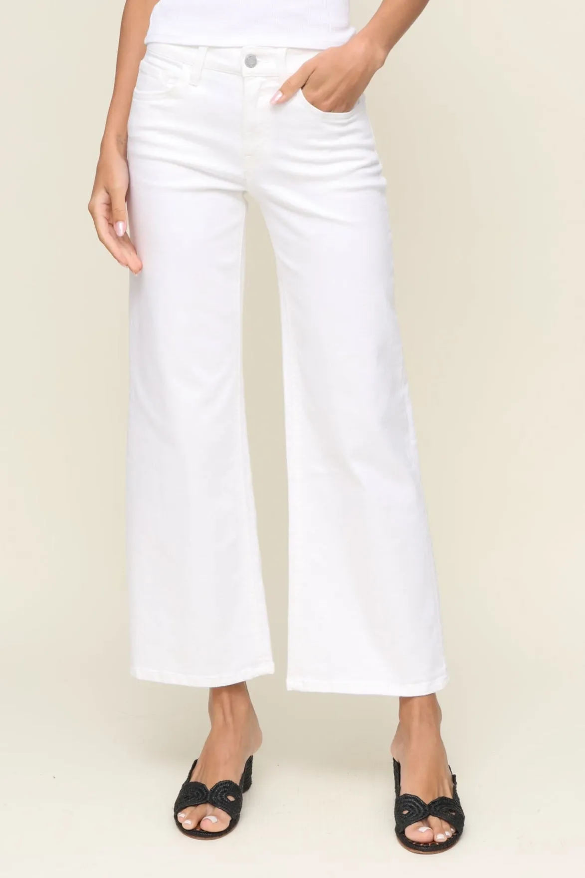 Mid Rise Wide Leg White sold by Mixology