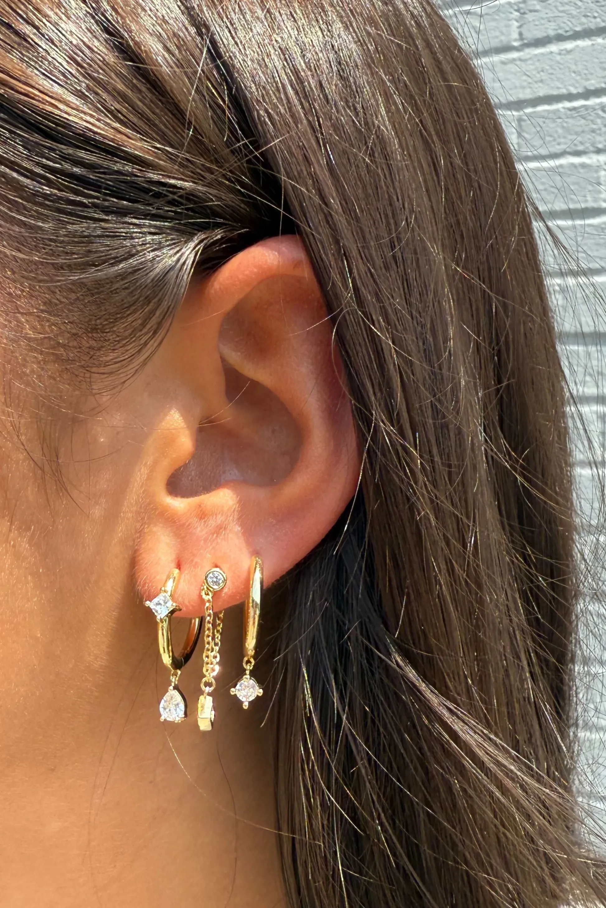 Cz Dangling Drop Earring Set sold by Mixology