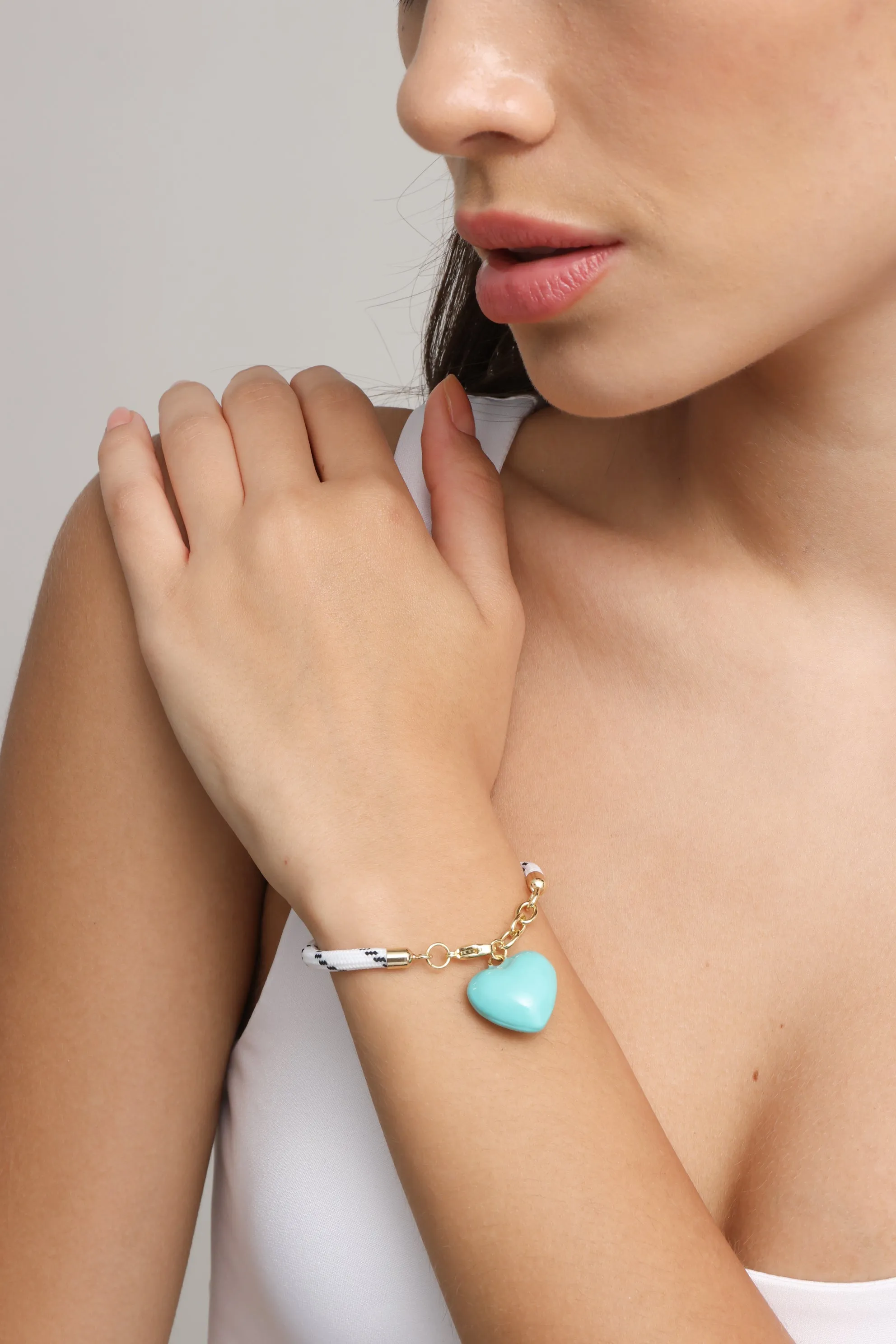 Jemma Puffy Heart On Cord Bracelet sold by Mixology product image thumbnail 3