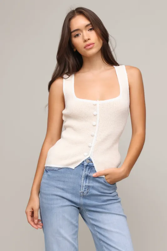 Button Sweater Tank sold by Mixology