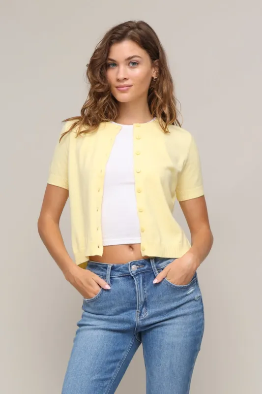 Chelsea Short Sleeve Cardigan sold by Mixology