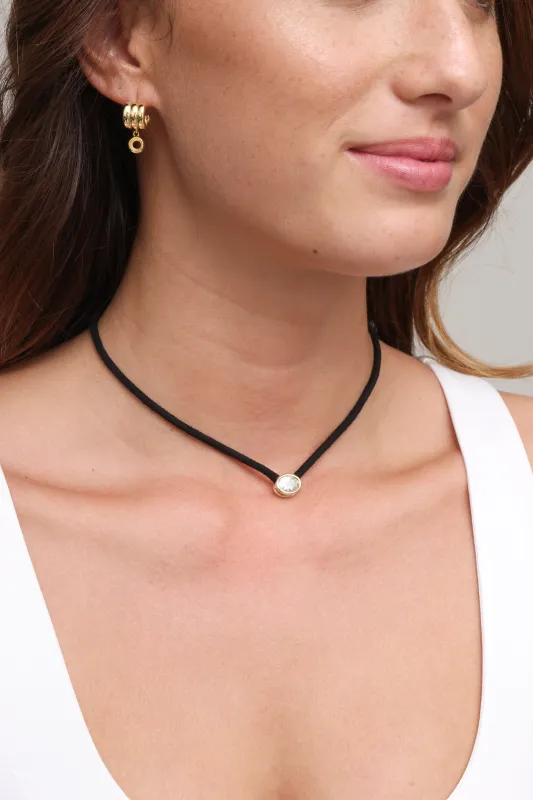 Bezel On Cord Necklace sold by Mixology