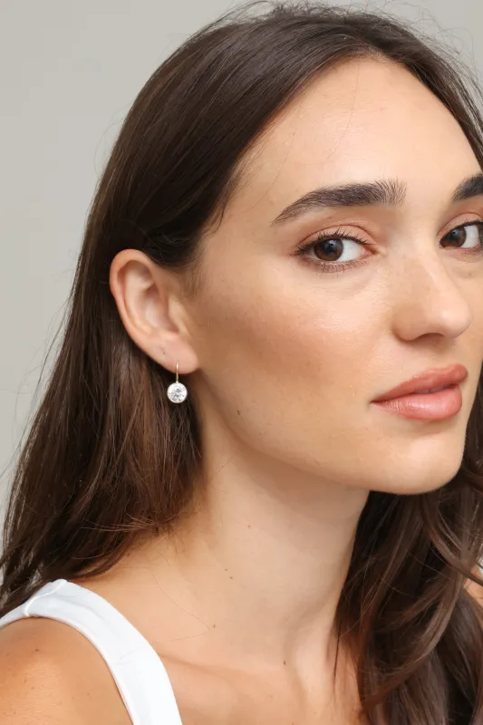 Round Bezel Drop Earring sold by Mixology
