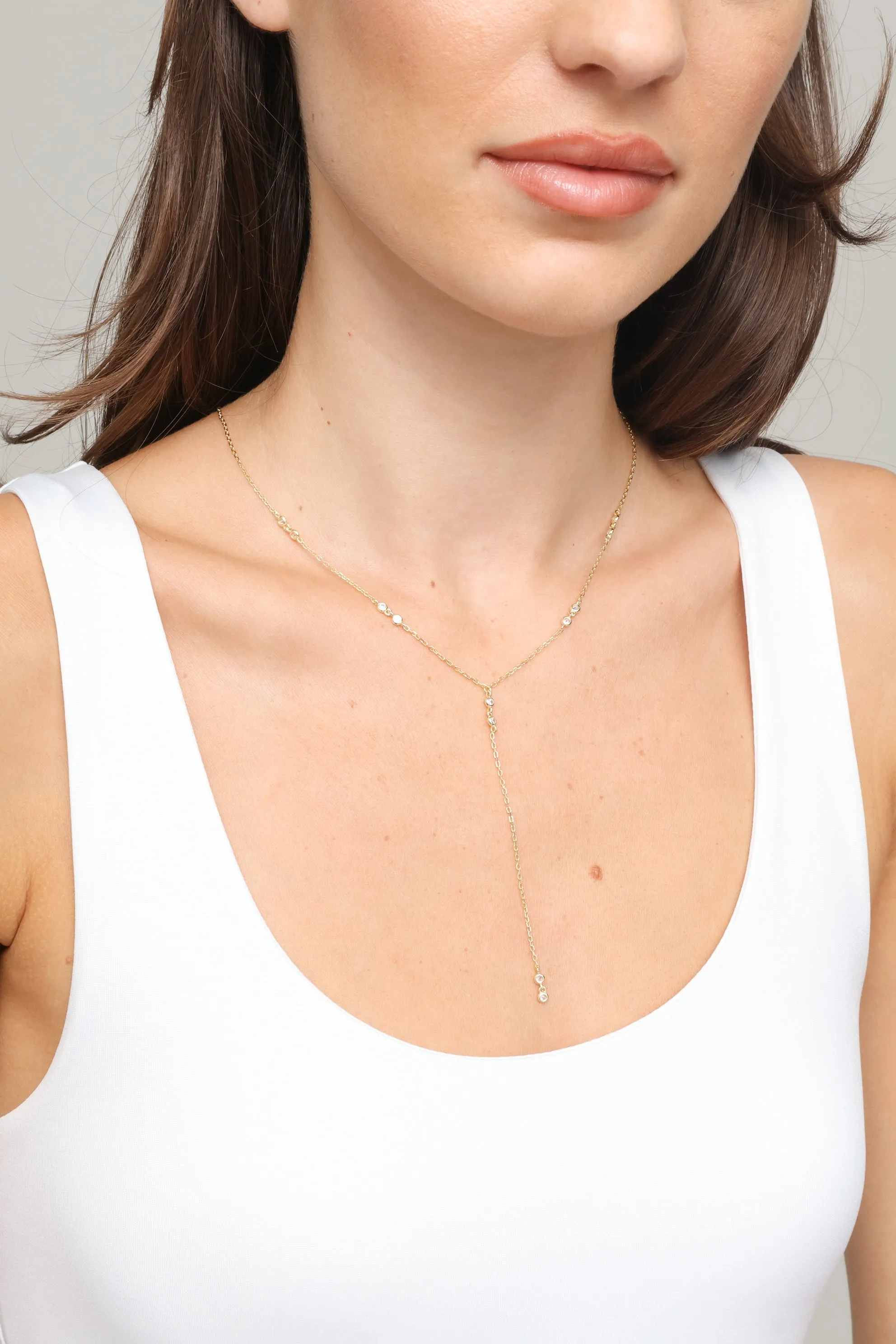 Luma Hanging Bezel Necklace sold by Mixology