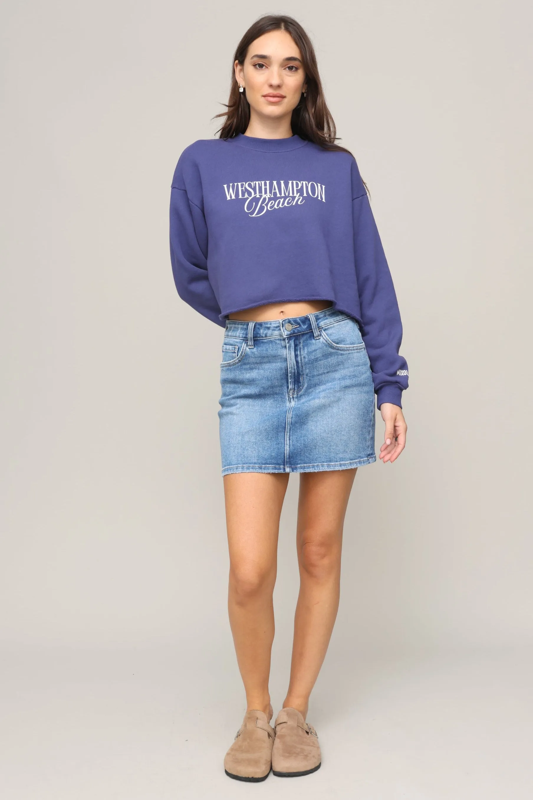 Westhampton Beach Cropped Crew Sweatshirt sold by Mixology product image thumbnail 2