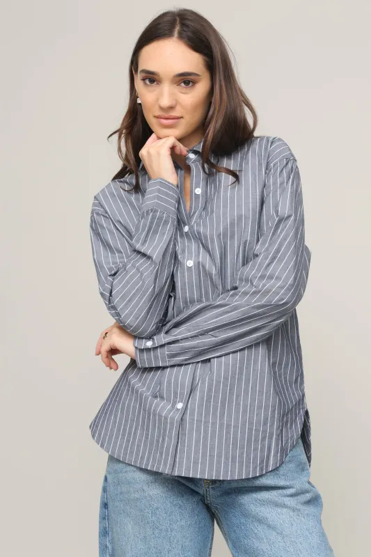 Seaport Striped Poplin Shirt sold by Mixology