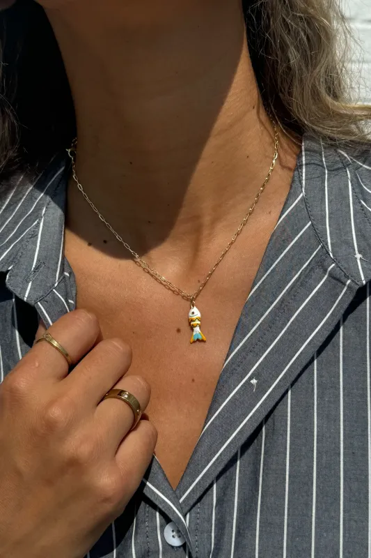 Fluffy Mini Fish On 16" Chain sold by Mixology