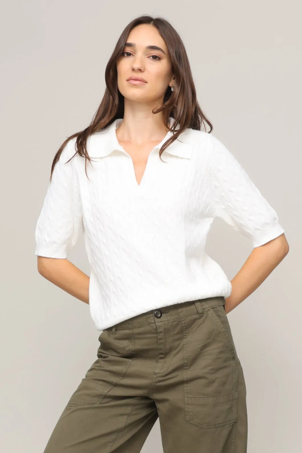 Ivy Short Sleeve Cable Sweater sold by Mixology product image thumbnail 5