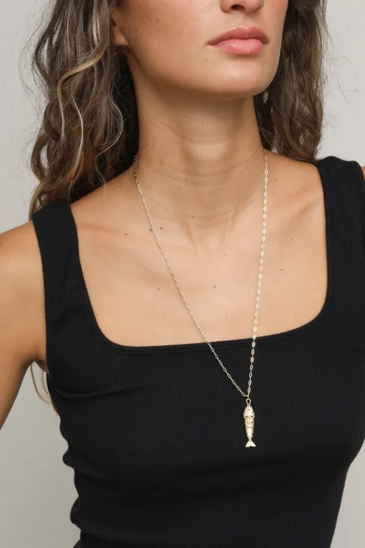 Goldy Large Fish On 24" Chain sold by Mixology