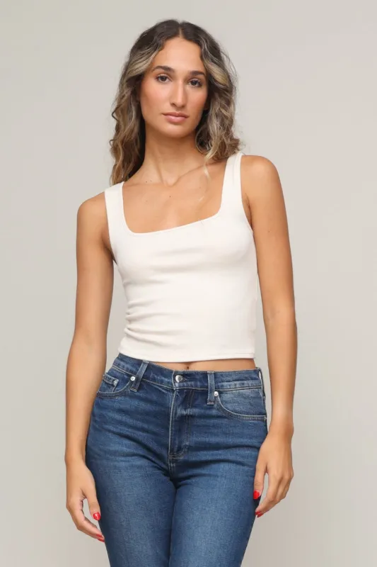 Kaitlyn Lux Rib Binded Tank sold by Mixology