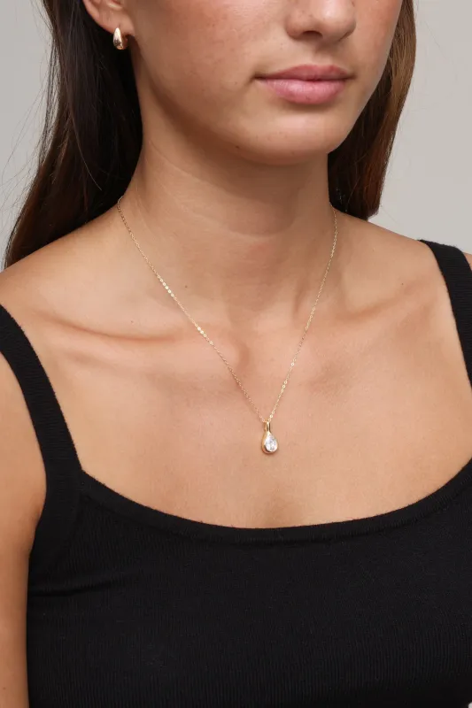 Seraphina Teardrop Bezel Necklace sold by Mixology